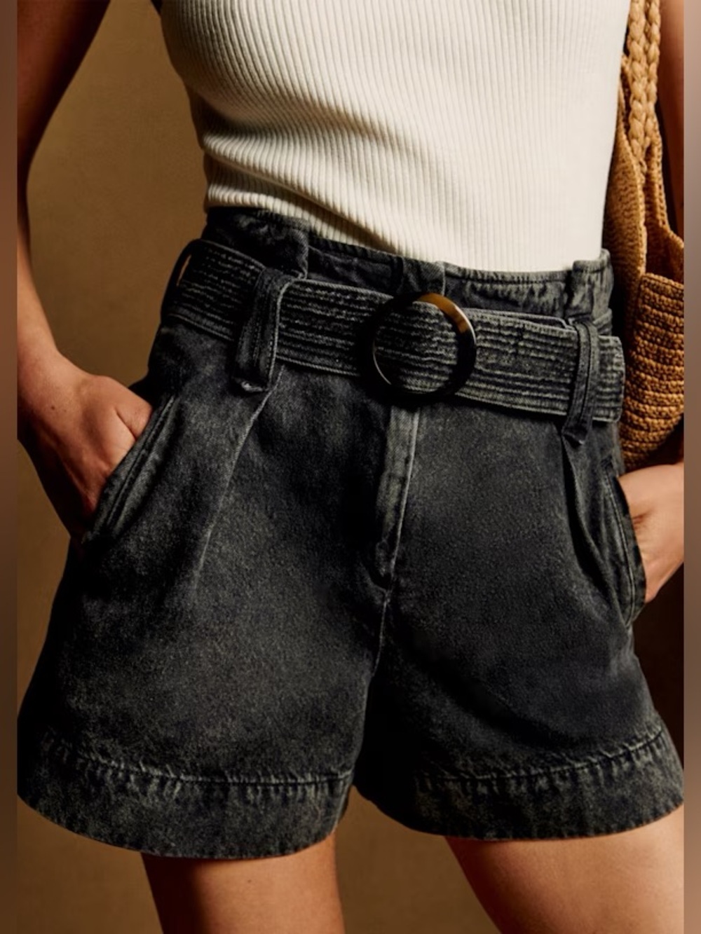 Sezane New Rome Shorts Washed Black Size Small/4